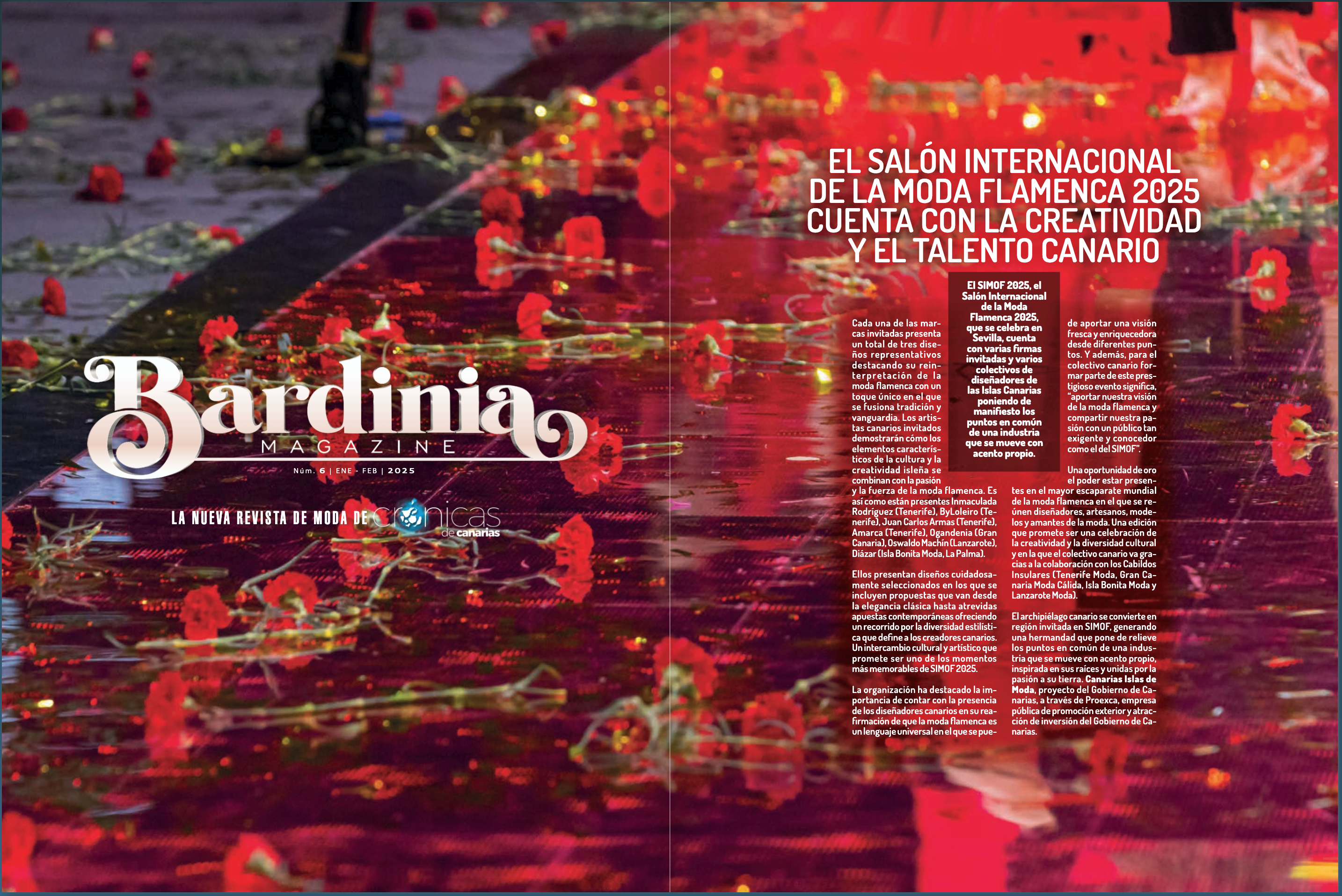 Portada de revista Bardinia magazin de Crónicas de Canarias 2025, Sevilla SIMOF 2023