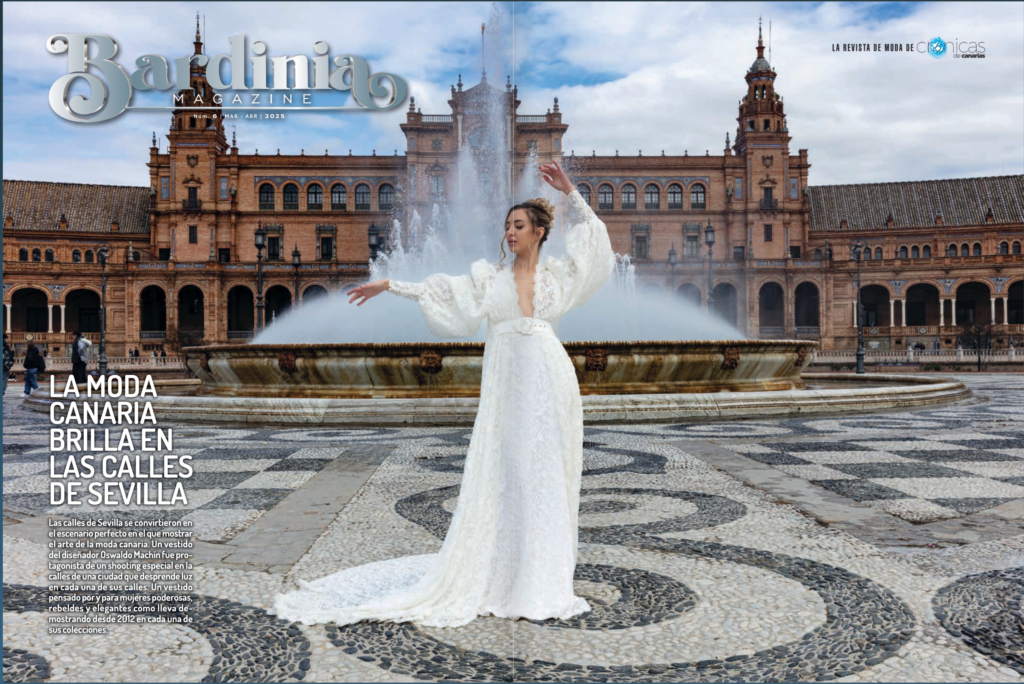 Shooting editorial de diseñadores canarios en Plaza de España Sevilla · fotografía Martin Esquivel